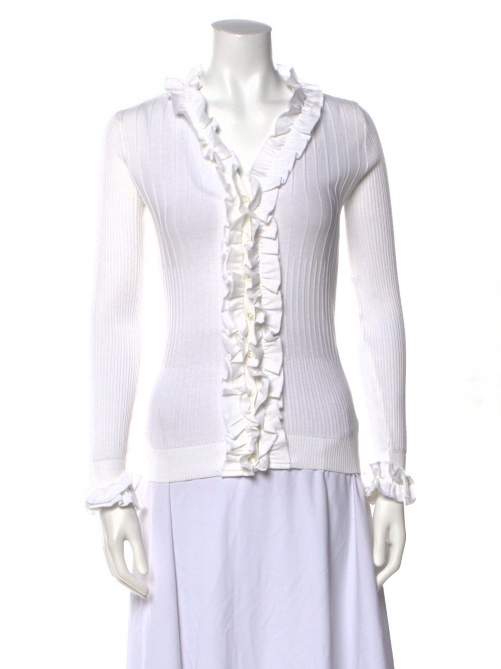 Anne Fontaine Ruffle Cardigan Size 44